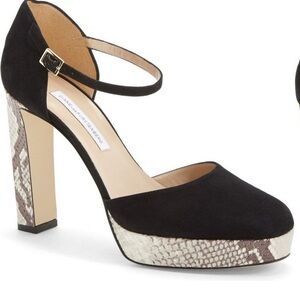 Diane Von Furstenberg Snake Platform Mary Jane Heels